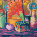 Kaffe's Scraps with Fruit Tin - 16” x 20” - Oil on Canvas - Erin Lee Gafill