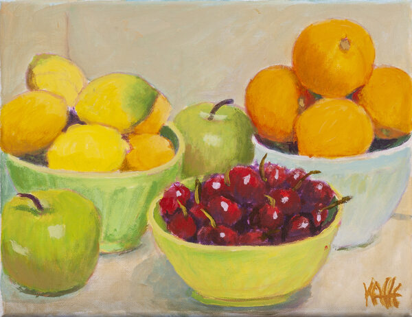 Bowl of Cherries, Green Apples by Kaffe Fassett